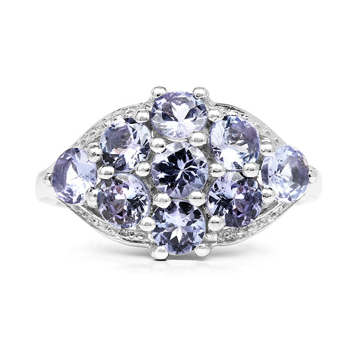 2.07 Carat Genuine Tanzanite .925 Sterling Silver Ring on sale at MyriadMart