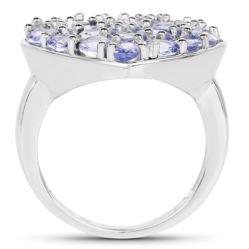 3.96 Carat Genuine Tanzanite .925 Sterling Silver Ring on sale at MyriadMart