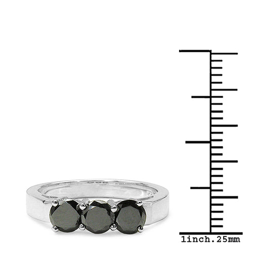 0.99 Carat Genuine Black Diamond .925 Sterling Silver Ring on sale at MyriadMart