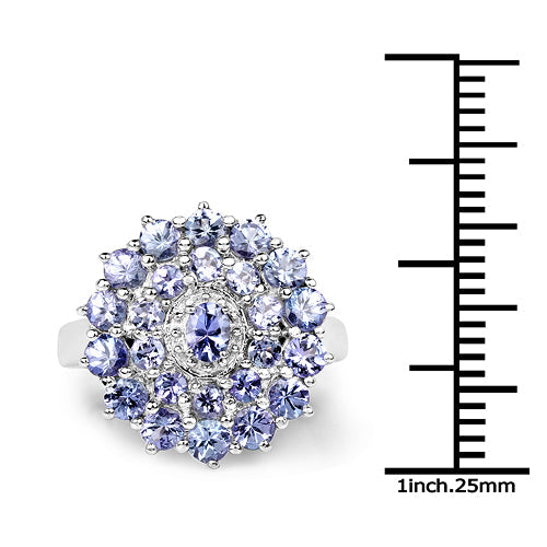 2.27 Carat Genuine Tanzanite .925 Sterling Silver Ring on sale at MyriadMart
