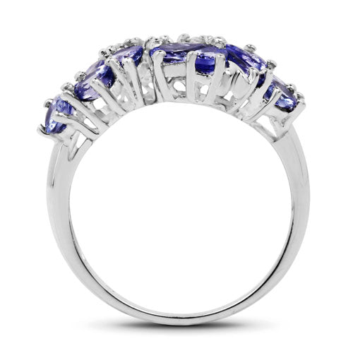 2.88 Carat Genuine Tanzanite .925 Sterling Silver Ring on sale at MyriadMart