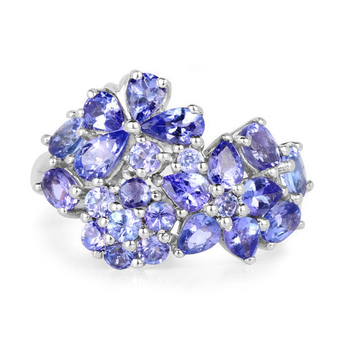 2.88 Carat Genuine Tanzanite .925 Sterling Silver Ring on sale at MyriadMart