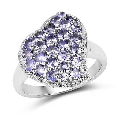 1.63 Carat Genuine Tanzanite .925 Sterling Silver Ring on sale at MyriadMart