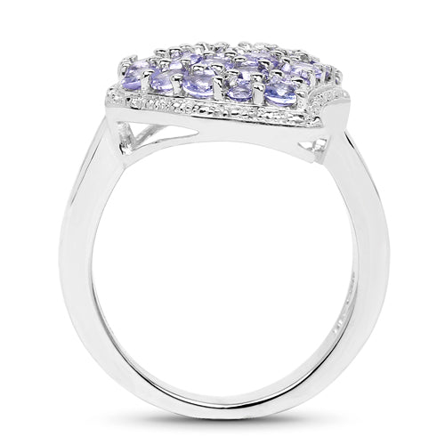 1.63 Carat Genuine Tanzanite .925 Sterling Silver Ring on sale at MyriadMart
