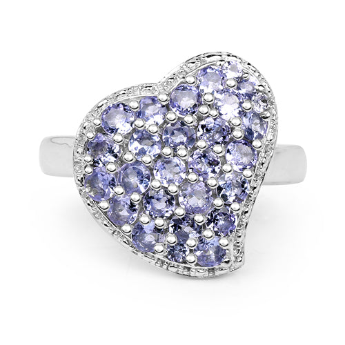 1.63 Carat Genuine Tanzanite .925 Sterling Silver Ring on sale at MyriadMart