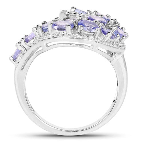 2.21 Carat Genuine Tanzanite .925 Sterling Silver Ring on sale at MyriadMart