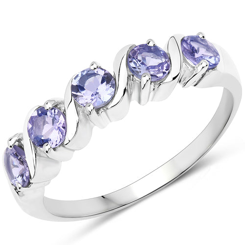 1.15 Carat Genuine Tanzanite .925 Sterling Silver Ring on sale at MyriadMart