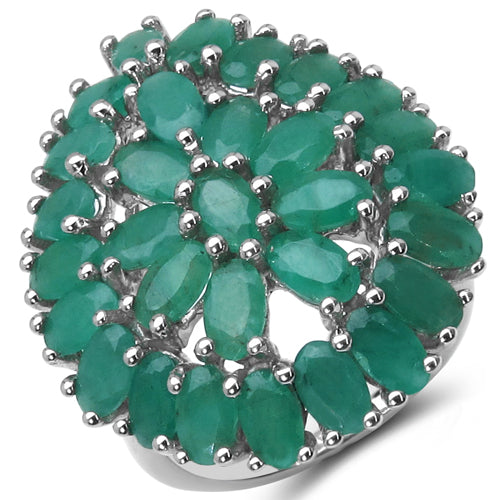 8.10 Carat Genuine Emerald .925 Sterling Silver Ring on sale at MyriadMart