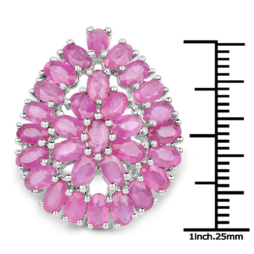 8.10 Carat Genuine Ruby .925 Sterling Silver Ring on sale at MyriadMart