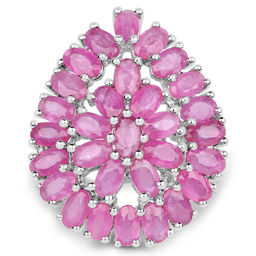 8.10 Carat Genuine Ruby .925 Sterling Silver Ring on sale at MyriadMart