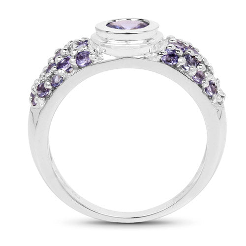 1.45 Carat Genuine Tanzanite .925 Sterling Silver Ring on sale at MyriadMart