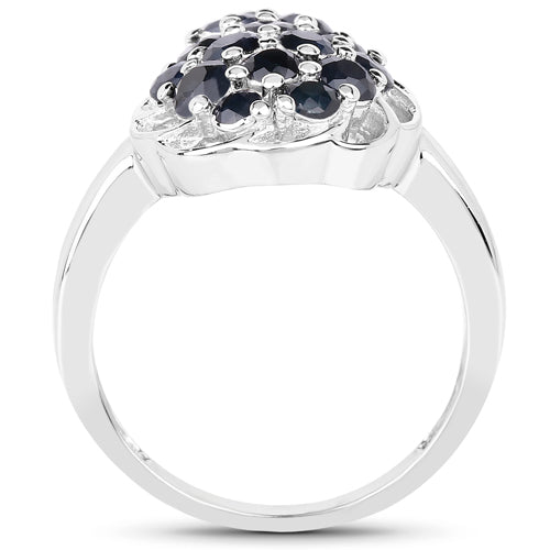 1.62 Carat Genuine Blue Sapphire .925 Sterling Silver Ring on sale at MyriadMart