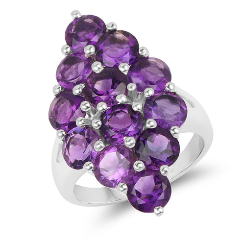 6.78 Carat Genuine Amethyst .925 Sterling Silver Ring on sale at MyriadMart