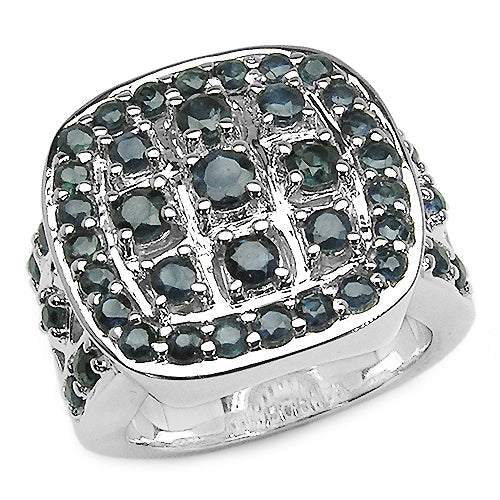 2.60 Carat Genuine Blue Sapphire .925 Sterling Silver Ring on sale at MyriadMart