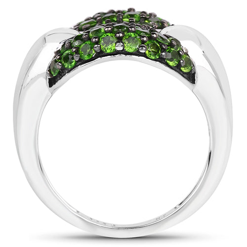 1.82 Carat Genuine Chrome Diopside .925 Sterling Silver Ring on sale at MyriadMart