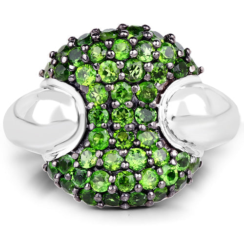 1.82 Carat Genuine Chrome Diopside .925 Sterling Silver Ring on sale at MyriadMart