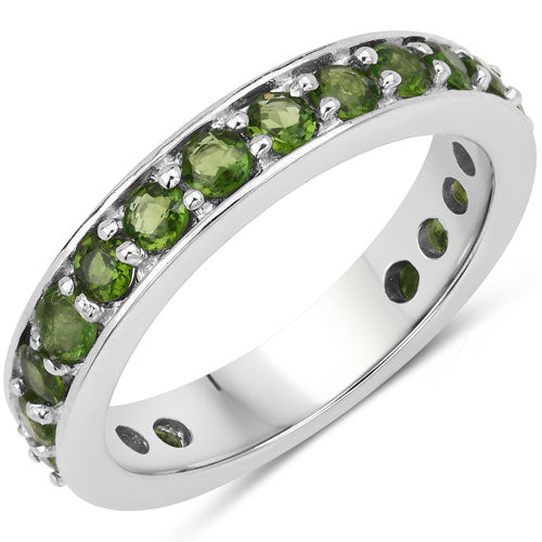 1.33 Carat Genuine Chrome Diopside .925 Sterling Silver Ring on sale at MyriadMart