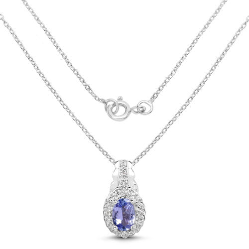 2.46 Carat Genuine Tanzanite and White Topaz .925 Sterling Silver 3 Piece Jewelry Set Ring, Earrings, and Pendant w/ Chain on sale at MyriadMart