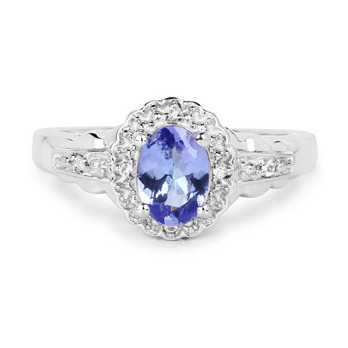 2.46 Carat Genuine Tanzanite and White Topaz .925 Sterling Silver 3 Piece Jewelry Set Ring, Earrings, and Pendant w/ Chain on sale at MyriadMart