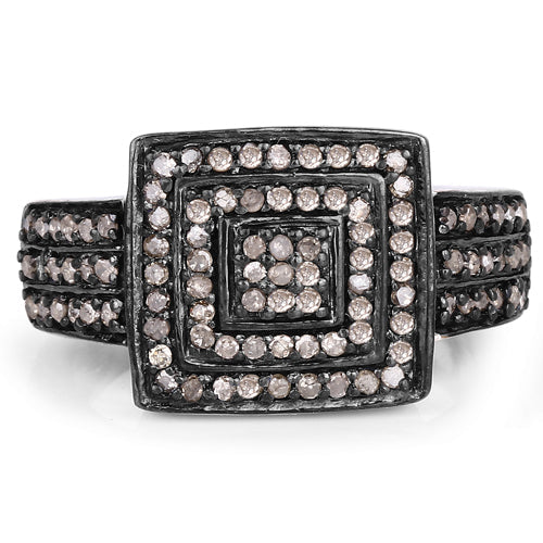 0.42 Carat Genuine Champagne Diamond .925 Sterling Silver Ring on sale at MyriadMart
