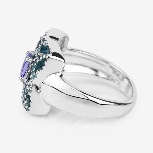0.44 Carat Genuine Tanzanite .925 Sterling Silver Ring on sale at MyriadMart