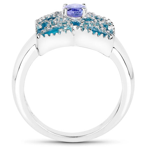 0.44 Carat Genuine Tanzanite .925 Sterling Silver Ring on sale at MyriadMart