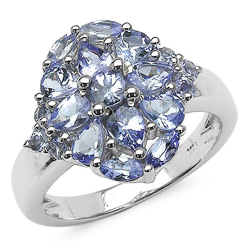 1.74 Carat Genuine Tanzanite .925 Sterling Silver Ring on sale at MyriadMart