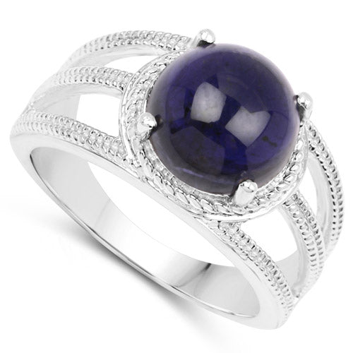 3.65 Carat Genuine Iolite .925 Sterling Silver Ring on sale at MyriadMart