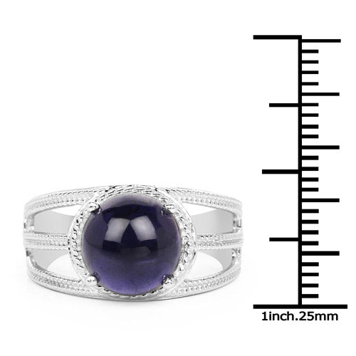 3.65 Carat Genuine Iolite .925 Sterling Silver Ring on sale at MyriadMart