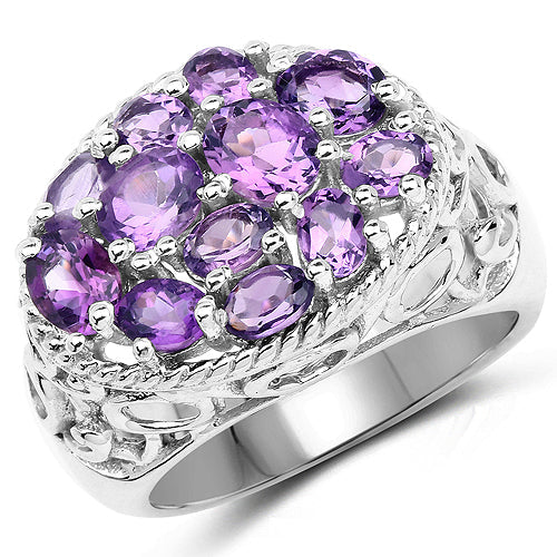 2.64 Carat Genuine Amethyst .925 Sterling Silver Ring on sale at MyriadMart
