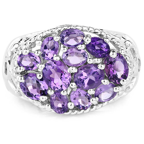 2.64 Carat Genuine Amethyst .925 Sterling Silver Ring on sale at MyriadMart