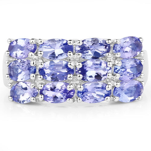 3.00 Carat Genuine Tanzanite .925 Sterling Silver Ring on sale at MyriadMart