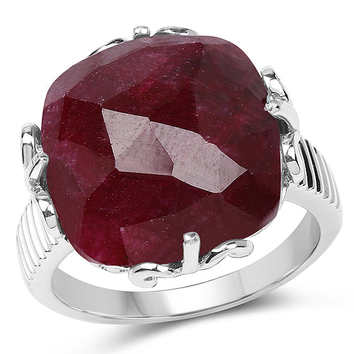 13.65 Carat Dyed Ruby .925 Sterling Silver Ring on sale at MyriadMart