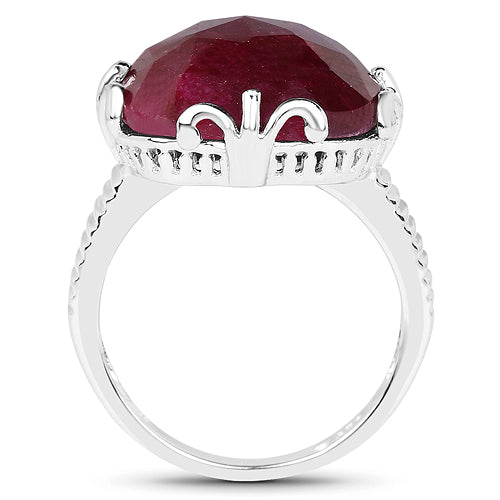 13.65 Carat Dyed Ruby .925 Sterling Silver Ring on sale at MyriadMart