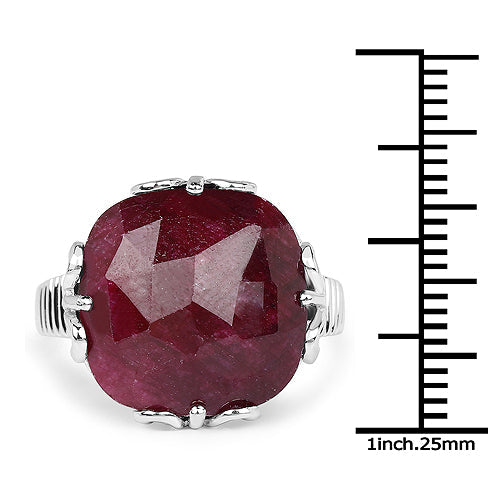 13.65 Carat Dyed Ruby .925 Sterling Silver Ring on sale at MyriadMart
