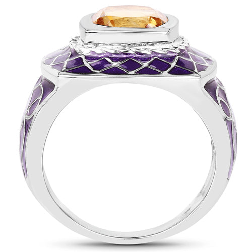 2.00 Carat Genuine Citrine .925 Sterling Silver Ring on sale at MyriadMart