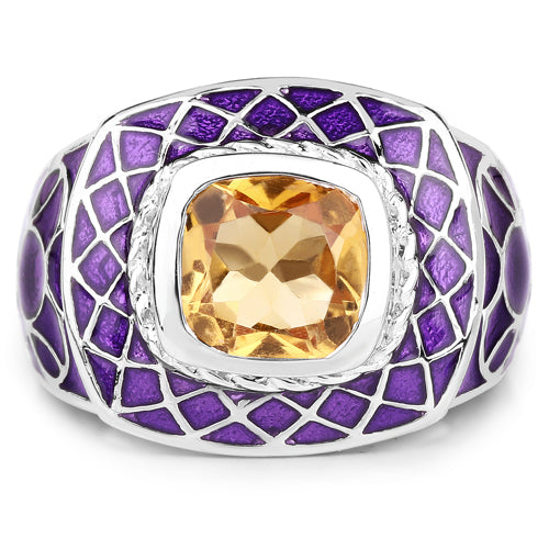 2.00 Carat Genuine Citrine .925 Sterling Silver Ring on sale at MyriadMart
