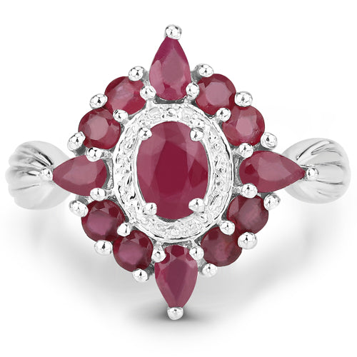 2.89 Carat Genuine Ruby .925 Sterling Silver Ring on sale at MyriadMart