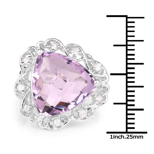 8.86 Carat Genuine Amethyst and White Zircon .925 Sterling Silver Ring on sale at MyriadMart