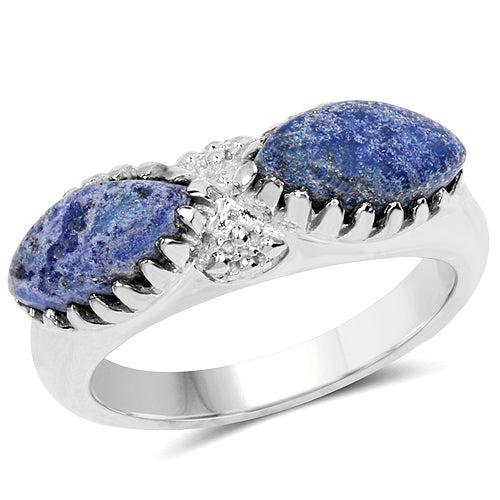 2.28 Carat Genuine Lapis Lazuli .925 Sterling Silver Ring on sale at MyriadMart