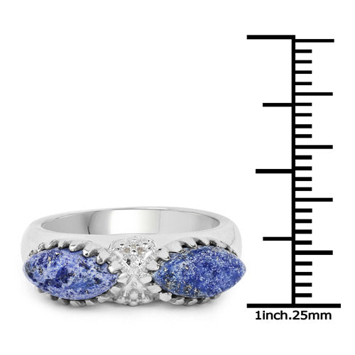 2.28 Carat Genuine Lapis Lazuli .925 Sterling Silver Ring on sale at MyriadMart