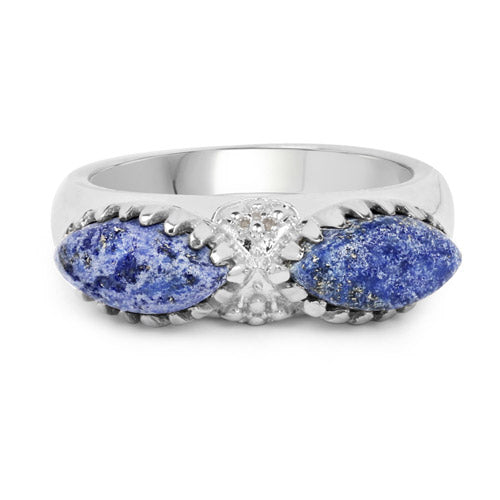 2.28 Carat Genuine Lapis Lazuli .925 Sterling Silver Ring on sale at MyriadMart