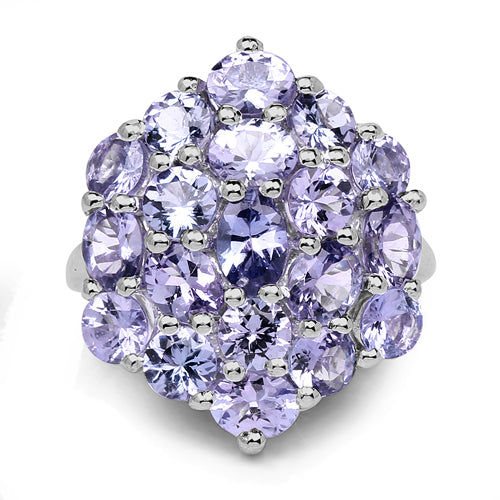 5.28 Carat Genuine Tanzanite .925 Sterling Silver Ring on sale at MyriadMart