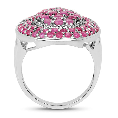 3.11 Carat Genuine Ruby .925 Sterling Silver Ring on sale at MyriadMart