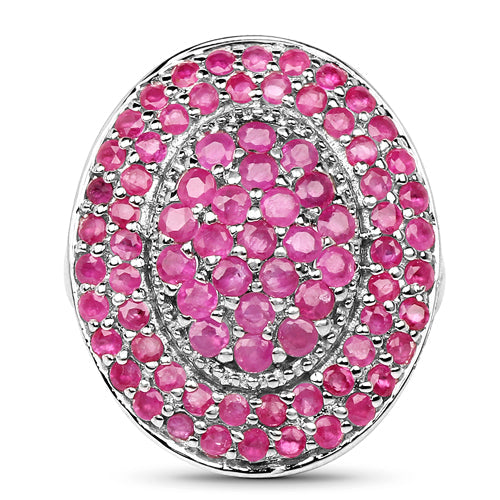 3.11 Carat Genuine Ruby .925 Sterling Silver Ring on sale at MyriadMart