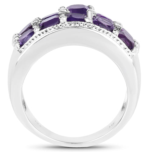 2.80 Carat Genuine Amethyst .925 Sterling Silver Ring on sale at MyriadMart
