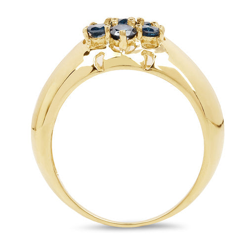 14K Yellow Gold Plated 0.98 Carat Genuine Blue Diamond .925 Sterling Silver Ring on sale at MyriadMart