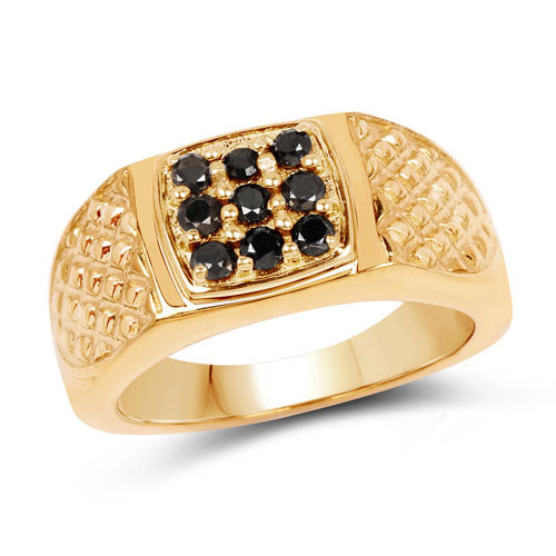0.40 Carat Genuine Black Diamond .925 Sterling Silver Ring on sale at MyriadMart