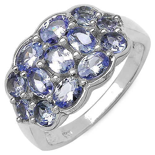 1.73 Carat Genuine Tanzanite .925 Sterling Silver Ring on sale at MyriadMart
