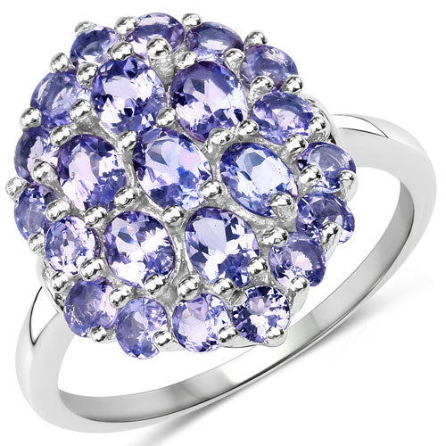 2.31 Carat Genuine Tanzanite .925 Sterling Silver Ring on sale at MyriadMart